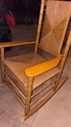 Wood Rocking Chair with Woven Seat and Back
