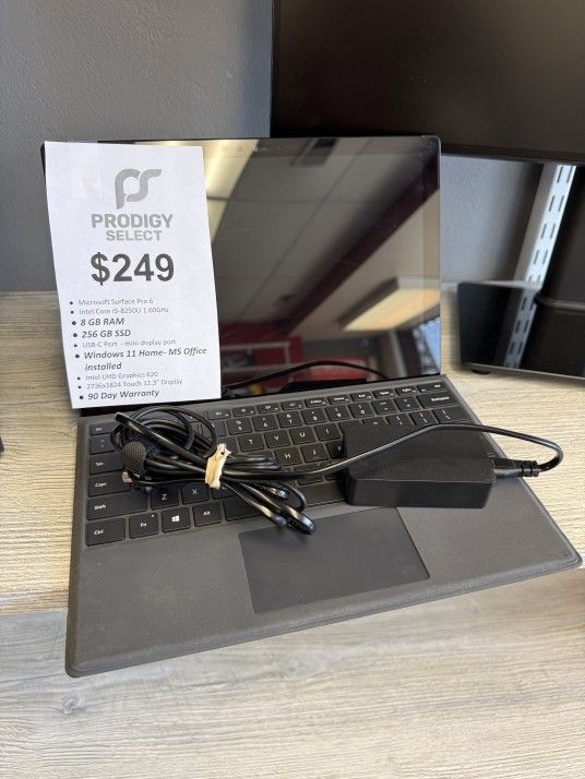 Microsoft Surface Pro 7, Black, With Keyboard, With Charger