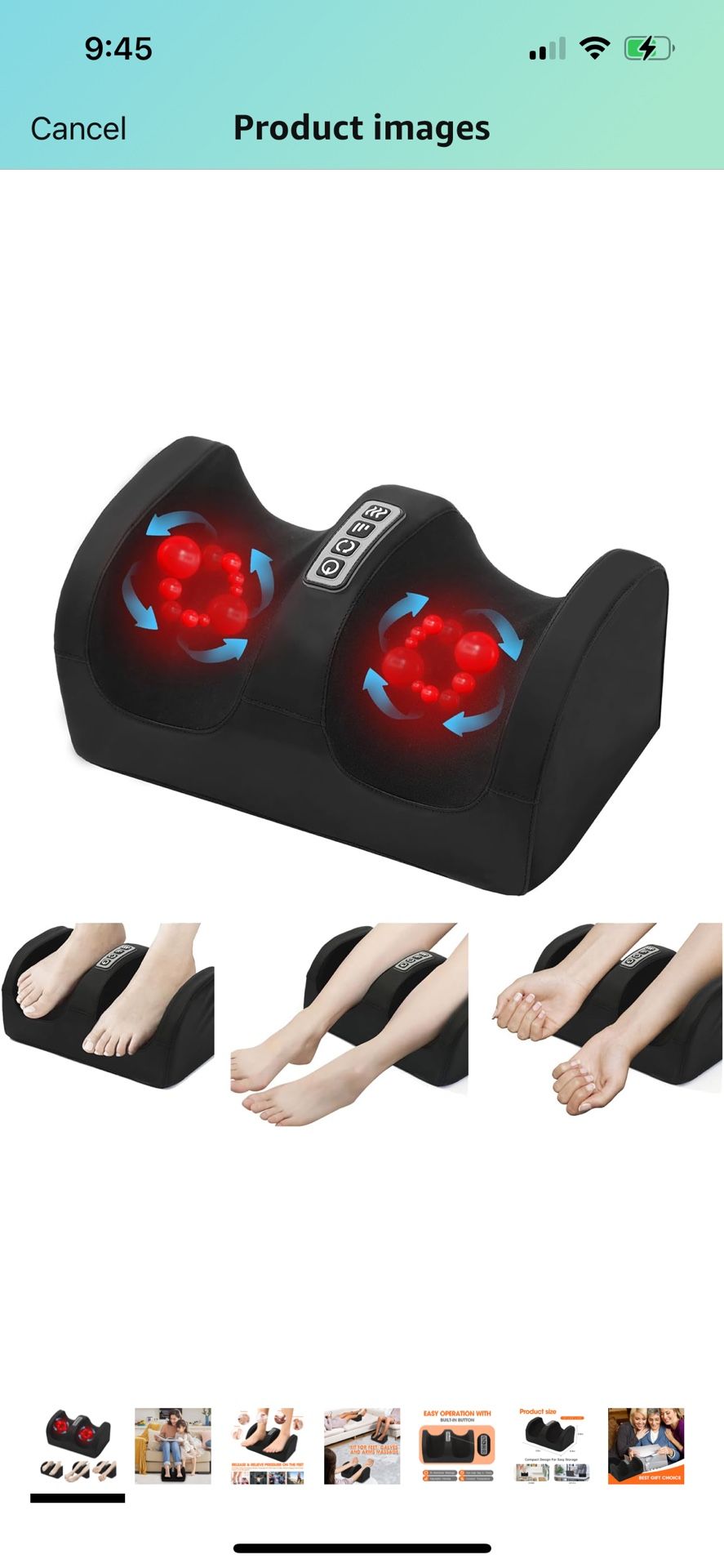 Foot and Calf Massager Machine with Heat, Foot Massager with Roller for Relaxation & Plantar Fasciitis Relief, Circulation, and Heat Therapy