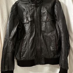Zara Man Leather Jacket Coat US Size XL