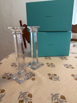 Tiffany & Co. Crystal Candlestick Holders – Set of 2