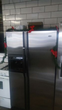 Amana stainless side-by-side refrigerator