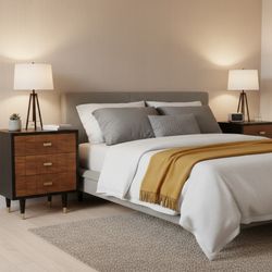 Mid-Century Modern Nightstand Set, Vintage, Wood