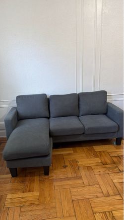 Grey Sectional sofa with ottoman
