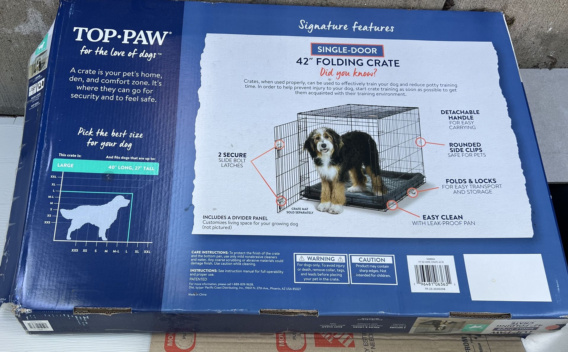 Top-Paw 42” Folding Crate