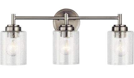 3-Light Brushed Nickel Vanity Light Fixture