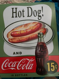 Coca-Cola Hot Dog Retro Metal Sign