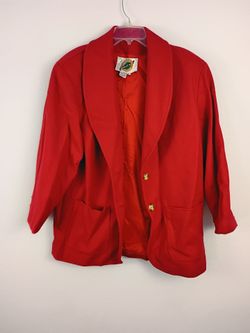 Field Gear Red Women Blazer with Gold Buttons size Medium