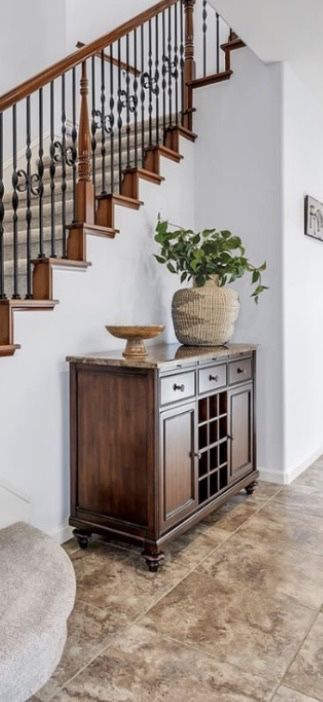Side Bar With Wine storage And marble top