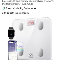 FITINDEX Smart Scale for Body Weight, FSA&HSA Eligible, Scale with BMI, Body Fat, Muscle Mass, Bluetooth,13 Body Composition Analyzer, Sync APP, Digit