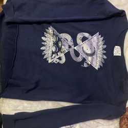 Navy blue and silver sweatshirt