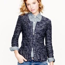 NWOT_J.Crew Bouclé peplum jacket-XS