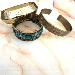 Gold Tone  Bracelet Bundle Of 3