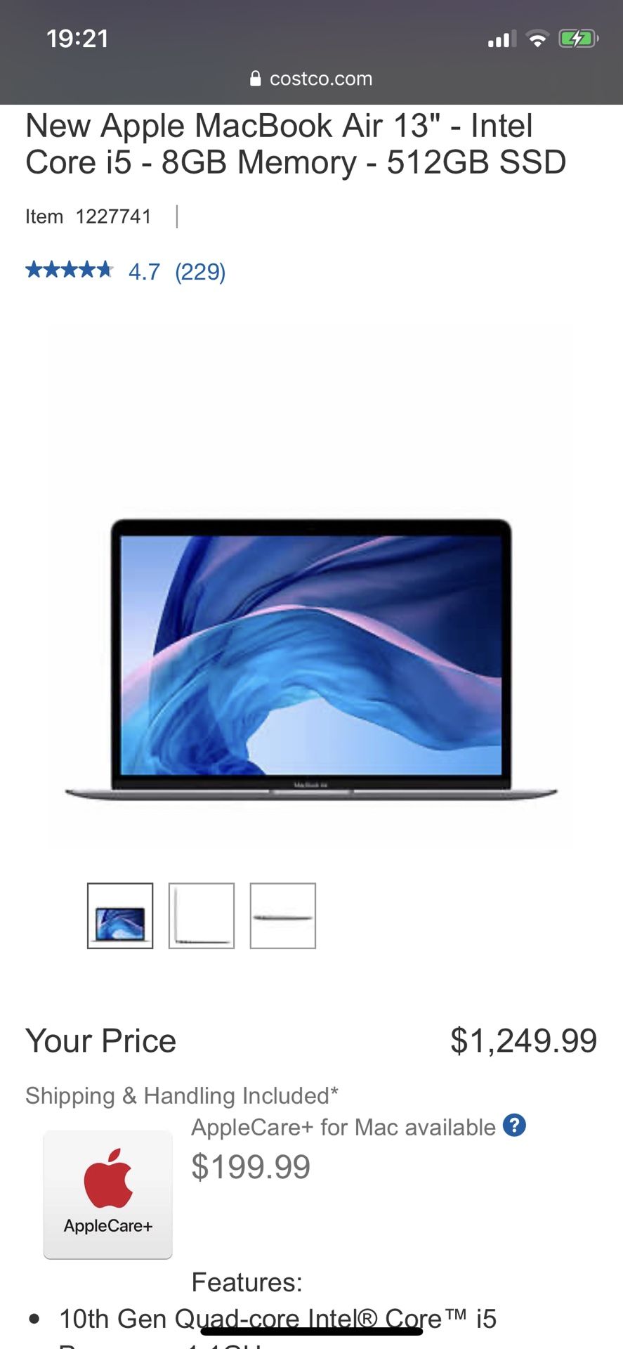 New Apple MacBook Air 13" - Intel Core i5 - 8GB Memory - 512GB SSD - Space Gray (MVH22LL/A)(Brand New Unopened/Unboxed)