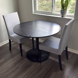 2 Chair Dining Set - Black and Grey