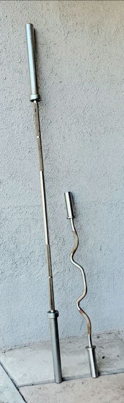 7" Olympic Barbell & Olympic Curl bar