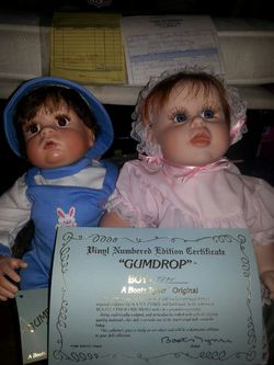 Gumdrop boy & girl vintage dolls