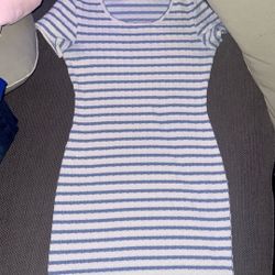 Striped mini body con dress in size medium.
