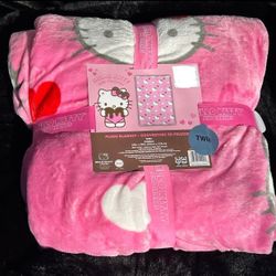 Twin Hello Kitty Hearts Blanket 