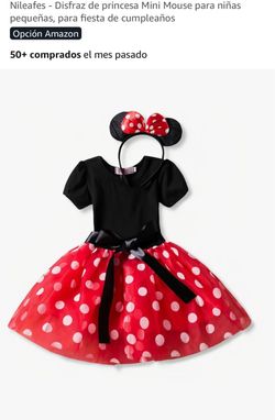 Minnie Mouse Girls Costume Dress with Ears