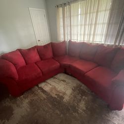 Red Velvet Couch