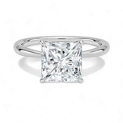 1.00 Carat White Gold Solitaire Engagement Ring with IGI Certified Princess Cut Lab Grown Diamond.