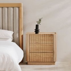 Free Delivery NEW IN-BOX 3-Drawer Nightstands, Natural Solid White Oak Wood (Retail $1,499+tax)