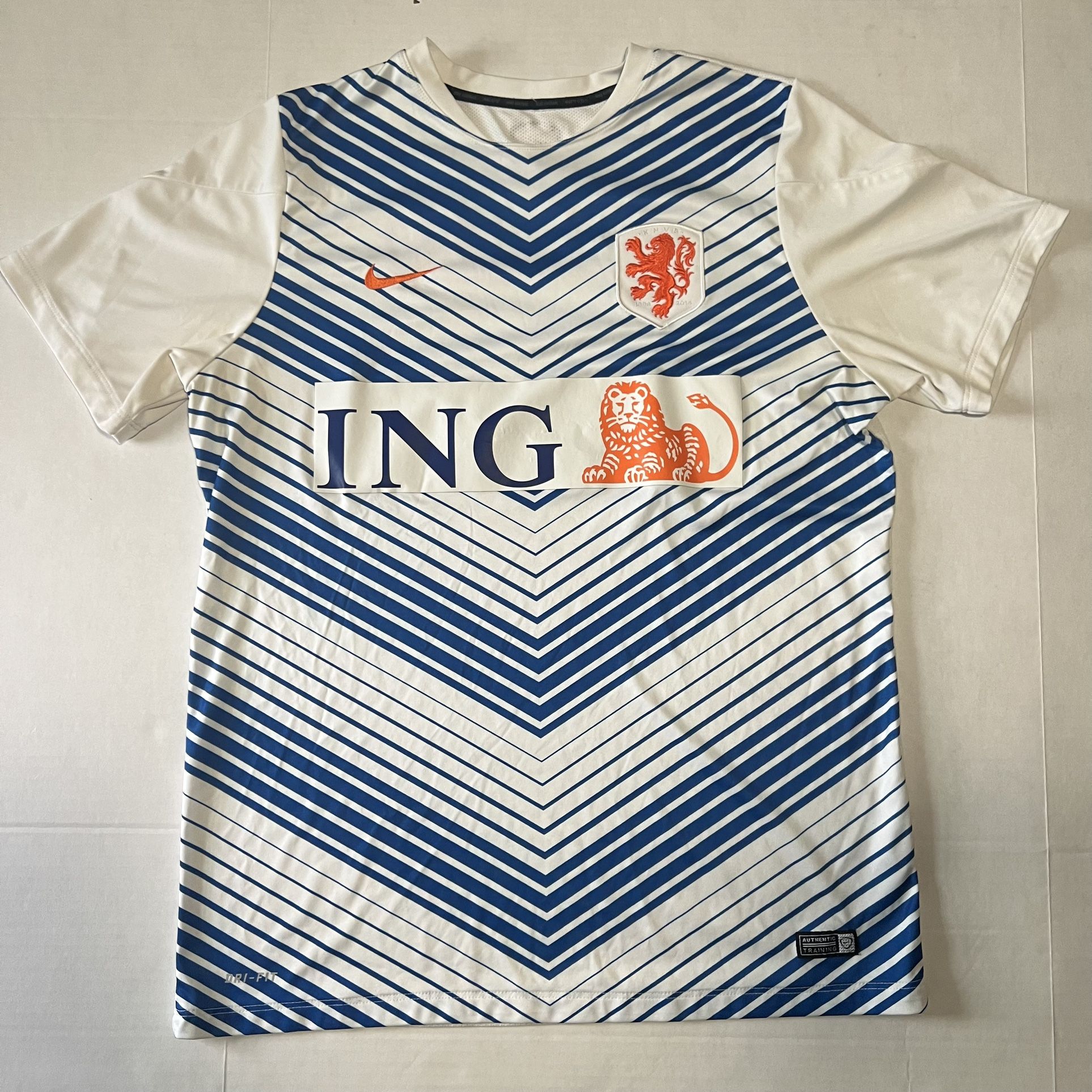 NETHERLANDS HOLLAND 2014/2015 PRE-MATCH FOOTBALL SHIRT JERSEY NIKE size xl .