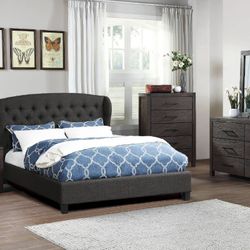 🔥Brand New Dark Grey 6pc King Size Bedroom Set🔥
