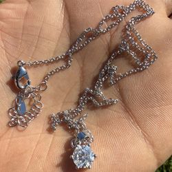 VVS1 Moissanite Stud Necklace 1.0ct