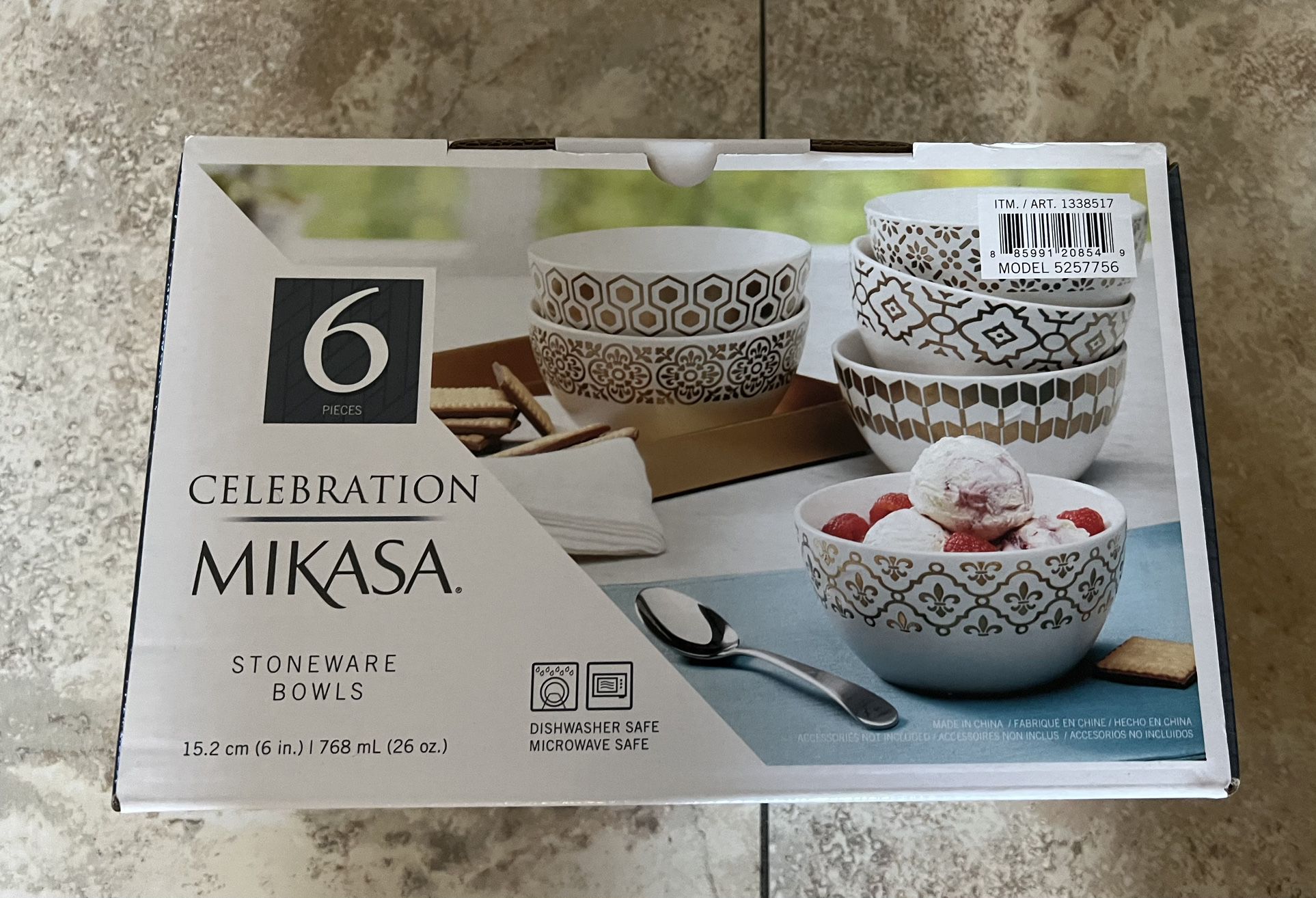 New Mikasa Celebration 6 Piece Stoneware Bowls