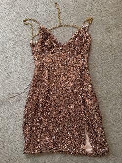 Rose Gold Sequin Mini Dress