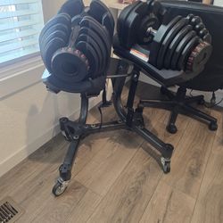 90 Lb Adjustable Dumbbells  With Stand 