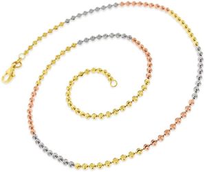 14k Gold Tri Color Mooncut 3mm