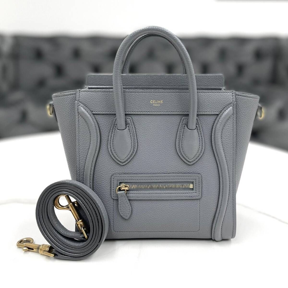 Celine Luggage Nano Cole Leather Handbag