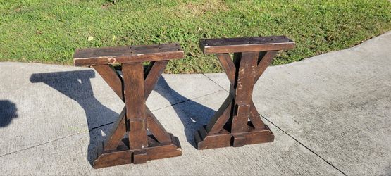 Pair of Wood Bench Legs