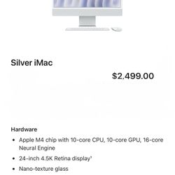 Like New iMac M4 Silver High Specs 
