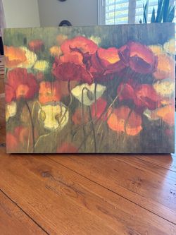 Multicolor Poppys wrapped canvas print