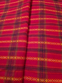 Woven flannel fabric, red plaid 94 x 60