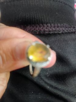 orange pinkish Sapphire with diamond