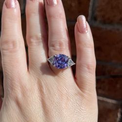 Purple Cubic Zirconia Ring 