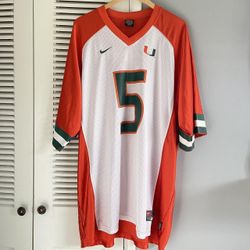 Vintage Nike Miami Hurricanes Football University Of Miami Jersey