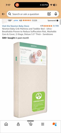 Newton crib mattress - with blue cover