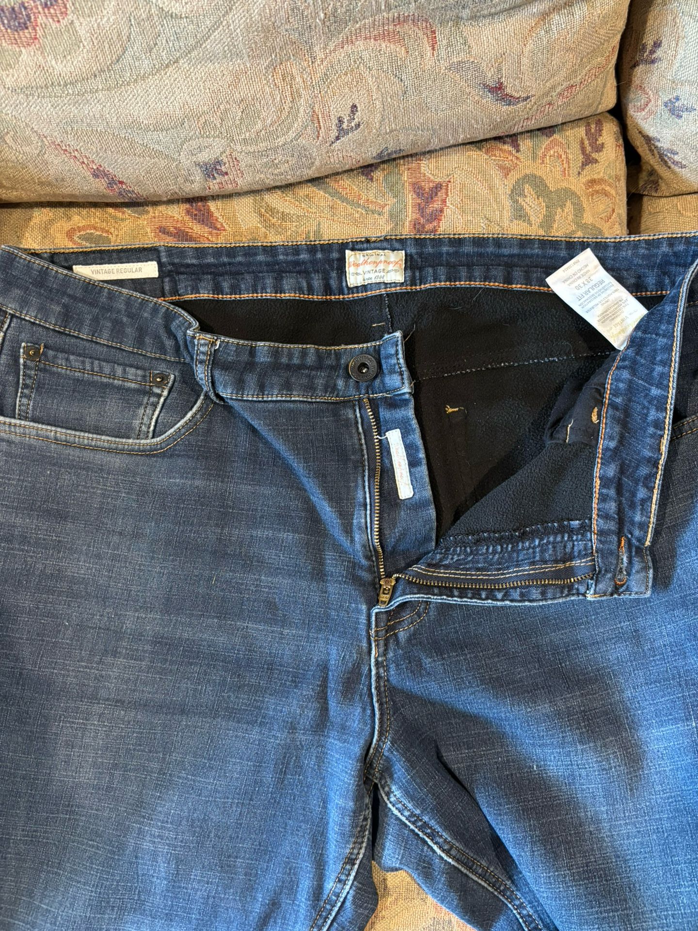 Weatherproof Fleece Lined Work Jeans 38x30