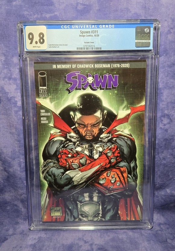 Spawn #311, 2020 • CGC 9.8 • Chadwick Boseman Cover By Todd McFarlane