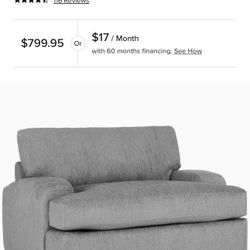 City Furniture  -  Alpha Light Gray Chair and Ottoman 