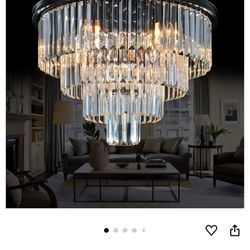 MEELIGHTING  9 Lights Crystal Modern Contemporary Chandeliers Pendant Ceiling Light 4-Tier Chandelier Lighting for Dining Room Living Room Bedroom Gir