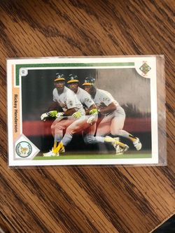 1991 Upper deck Rickey Henderson Oakland A’s American League Score