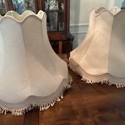 Large Vintage Scalloped Lampshades 