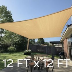 New In Box $20 Each Cream Or Gray Color 12x12 Feet Square Sun Sail shade  With Ropes 